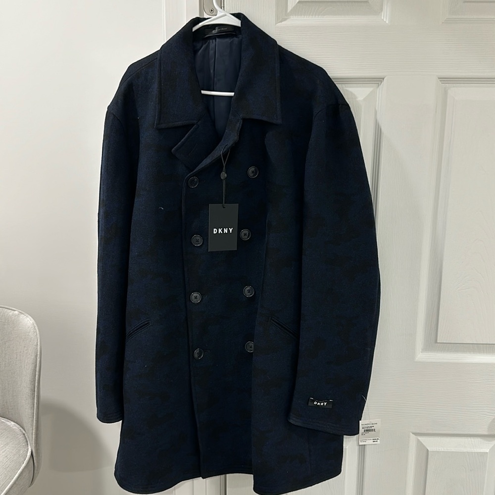 DNKY camouflage pea coat 50R